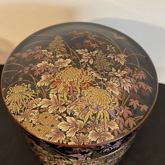 1950's Shibata Japan Black Porcelain 3 Stacking Porcelain Bowls Vintage - Picture 2 of 8